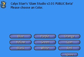 Glam Studio Light Color menu