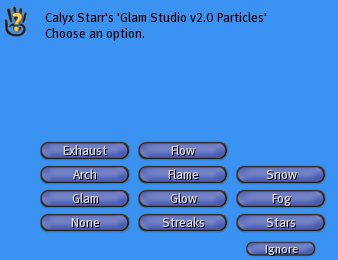 Glam Studio Particles menu