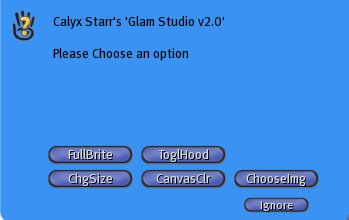 Glam Studio Background Settings menu