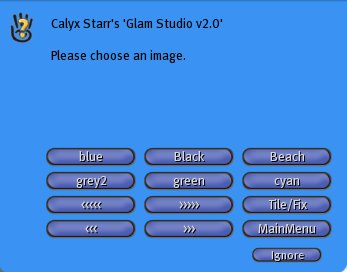 Glam Studio Choose Image menu