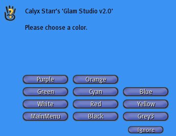 Glam Studio Canvas Color menu